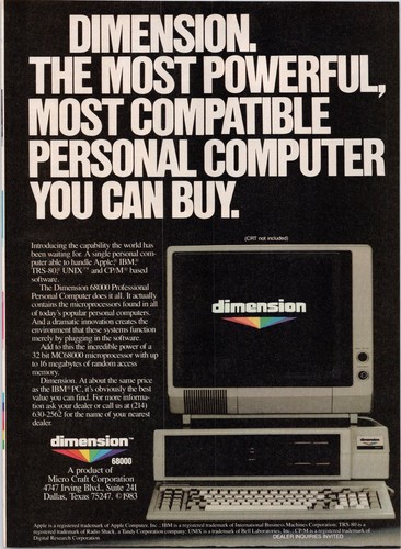 Dimension 68000 pubblicità - dimension,